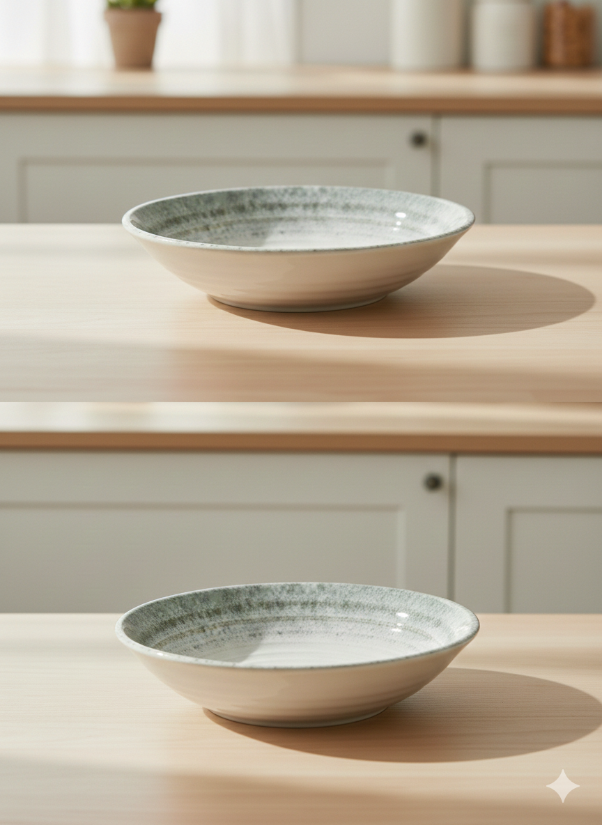 Tallrik Rund Blå och vit Spiral Ø25cm | H5,5 cm