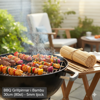 BBQ Grillpinnar i Bambu 30cm (80st)