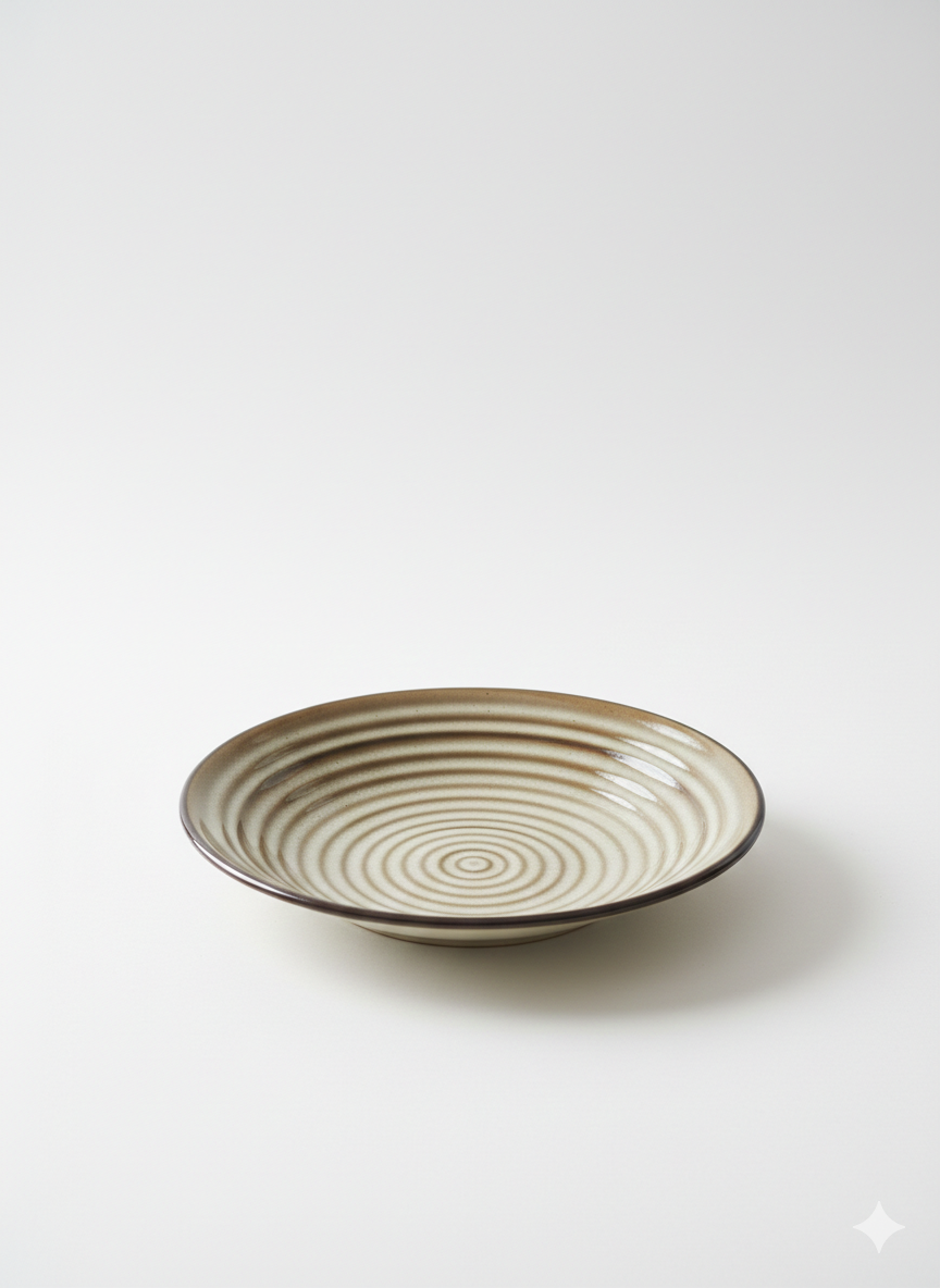 Tallrik Rund Beige Spiral Ø25cm | H5,5 cm