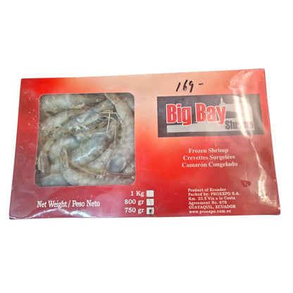 Djupfrysta Vannamei räkor 30/40 750g, Big Bay Shrimp
