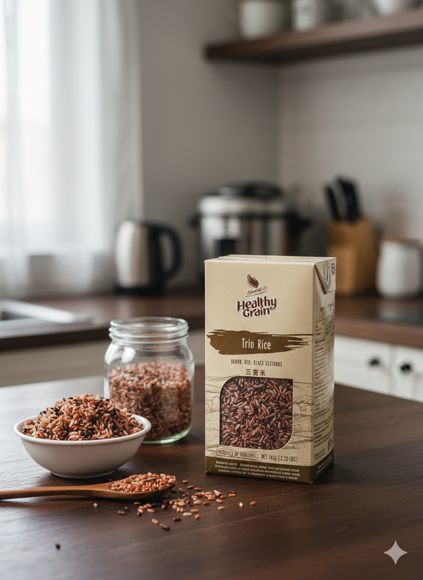 Flerkorn Trio  Ris 1kg, Healthy Grain