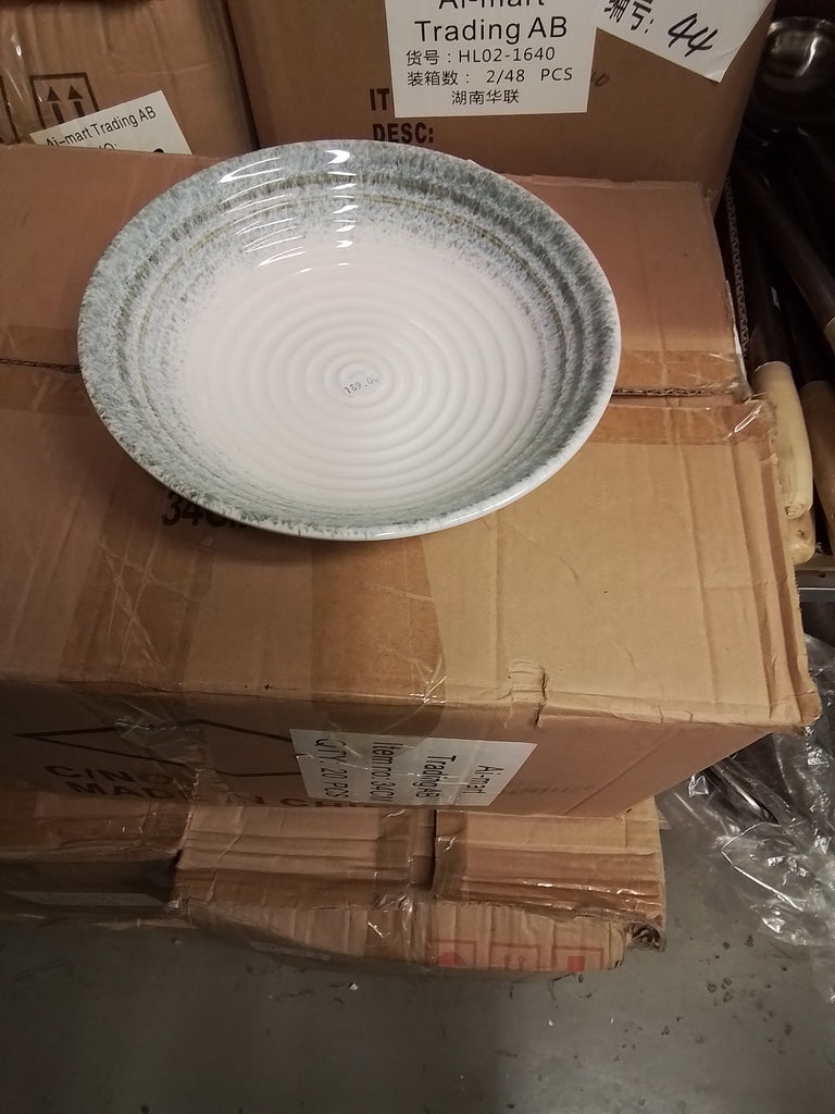 (Kopia) Tallrik Rund Blå och vit Spiral Ø25cm | H5,5 cm