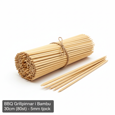 BBQ Grillpinnar i Bambu 30cm (80st)