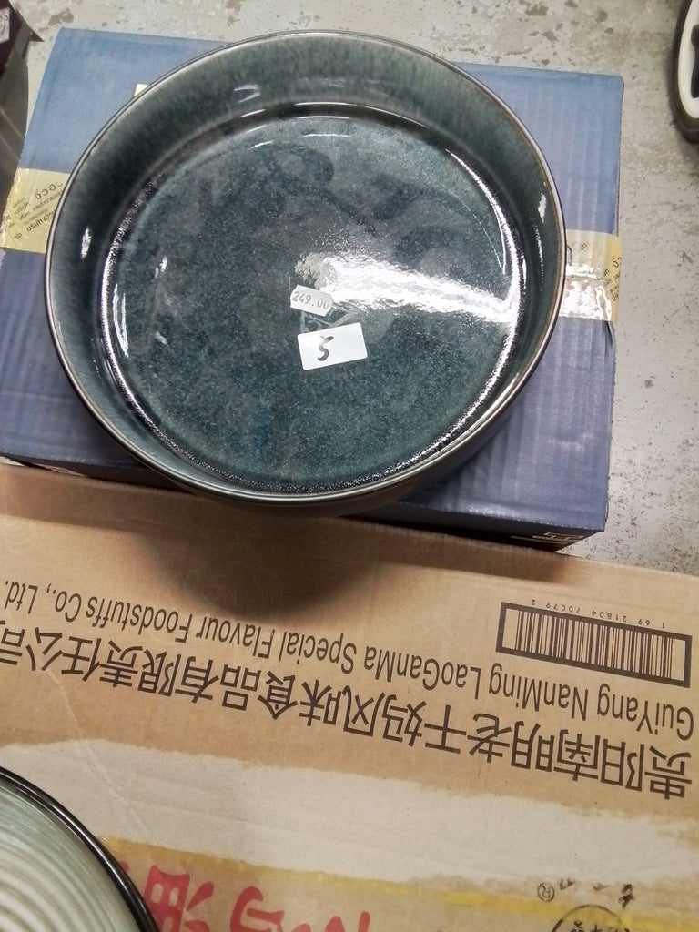 (Kopia) Tallrik Rund Beige blå Spiral Ø25cm | H5,5 cm