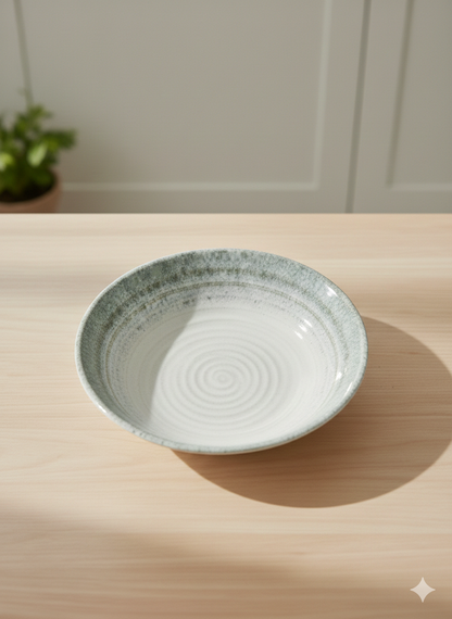 Tallrik Rund Blå och vit Spiral Ø25cm | H5,5 cm