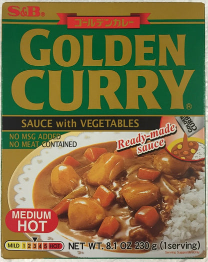 Japansk Golden Curry med Grönsaker (Medium) 230g, S&B