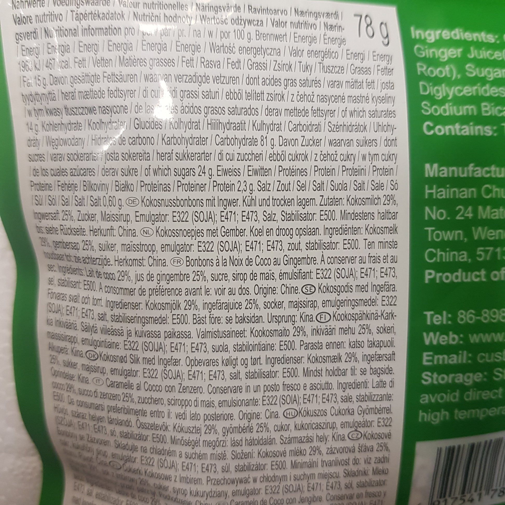 Ingefära kokos godis