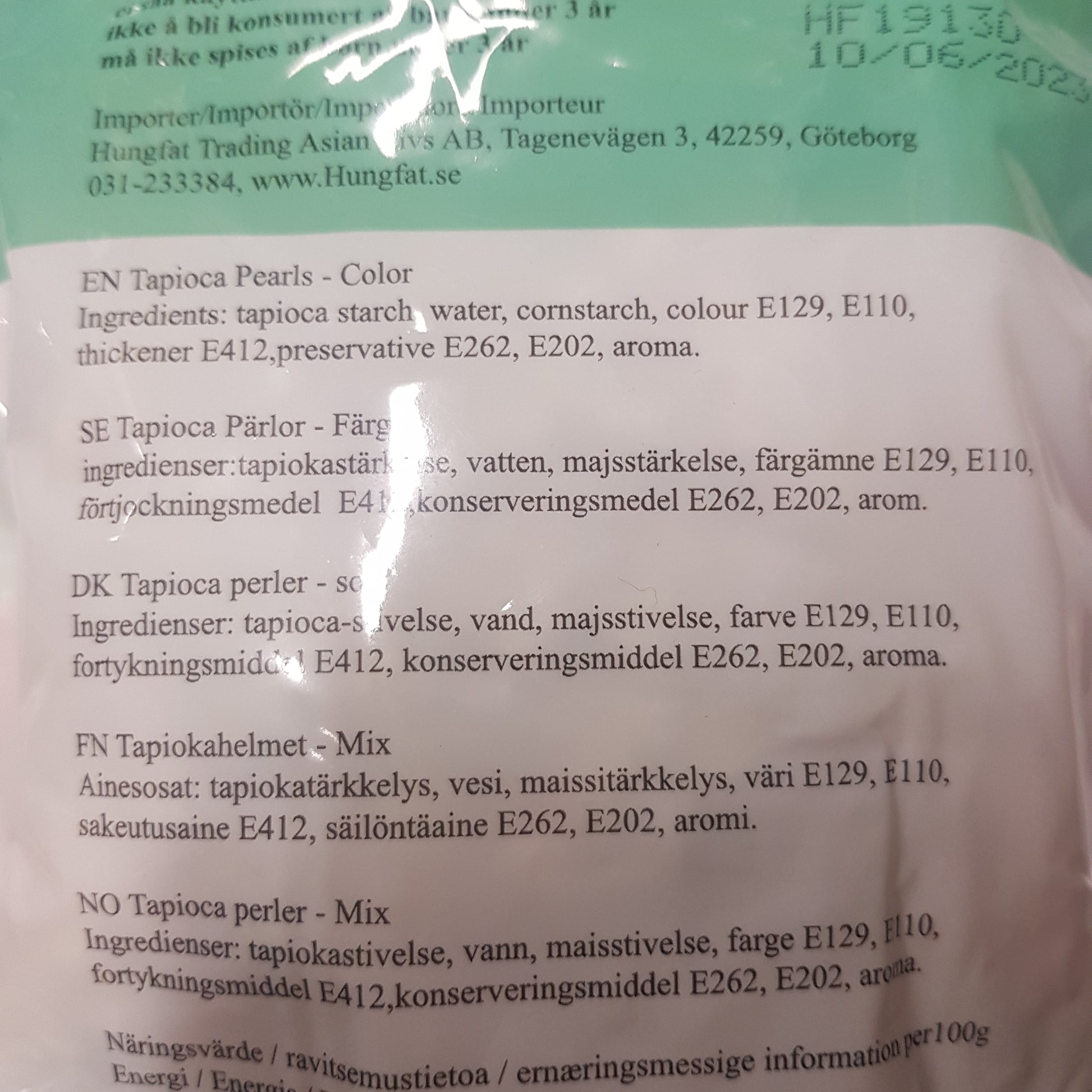 Tapioka Pärlor för bubblete Regnbåge 500g