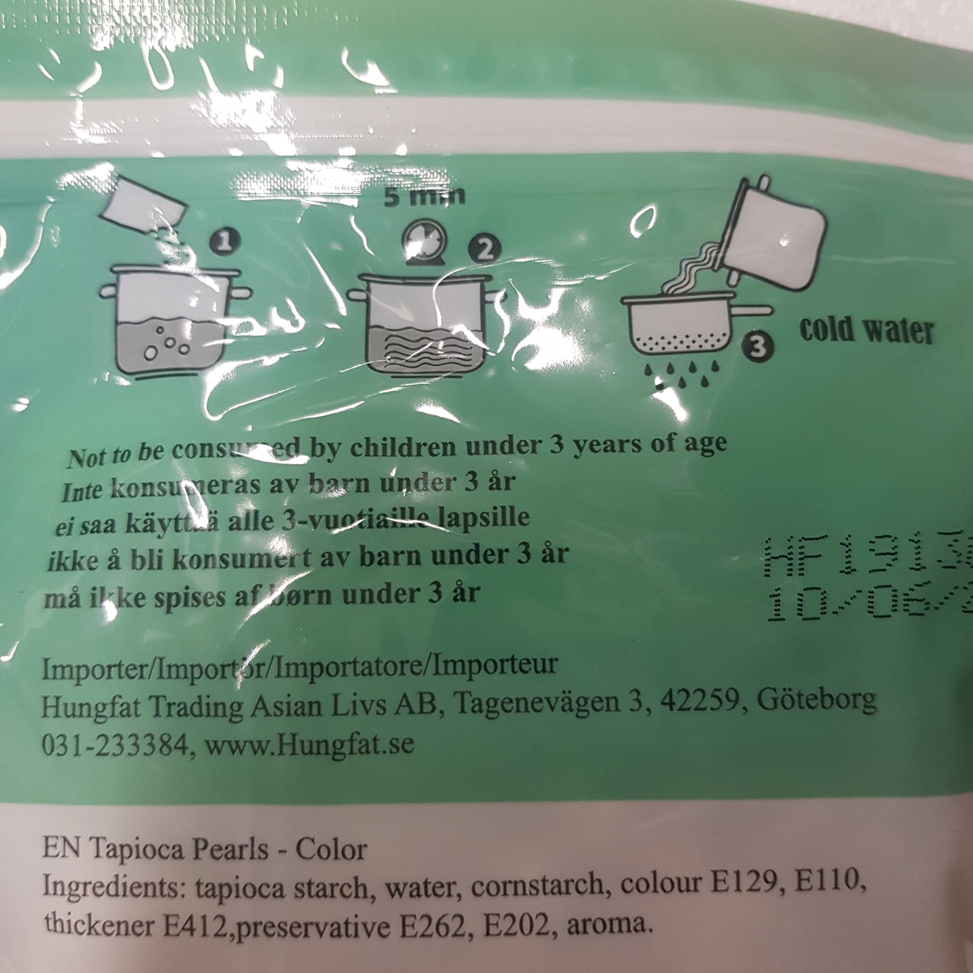 Tapioka Pärlor för bubblete Regnbåge 500g