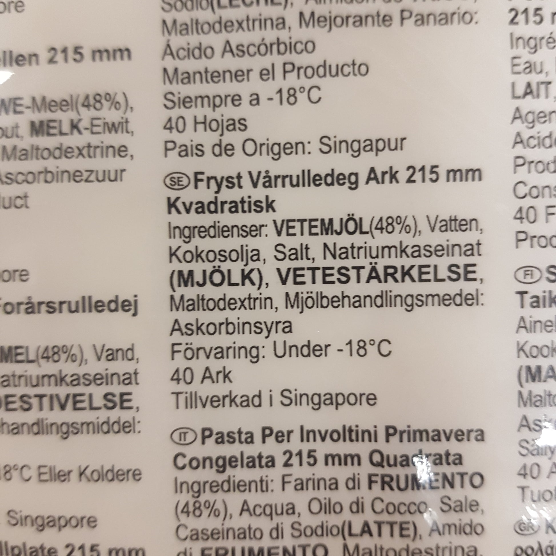 Vårrulledeg 40-p Fryst 550g, Spring Home 21,5x21,5cm