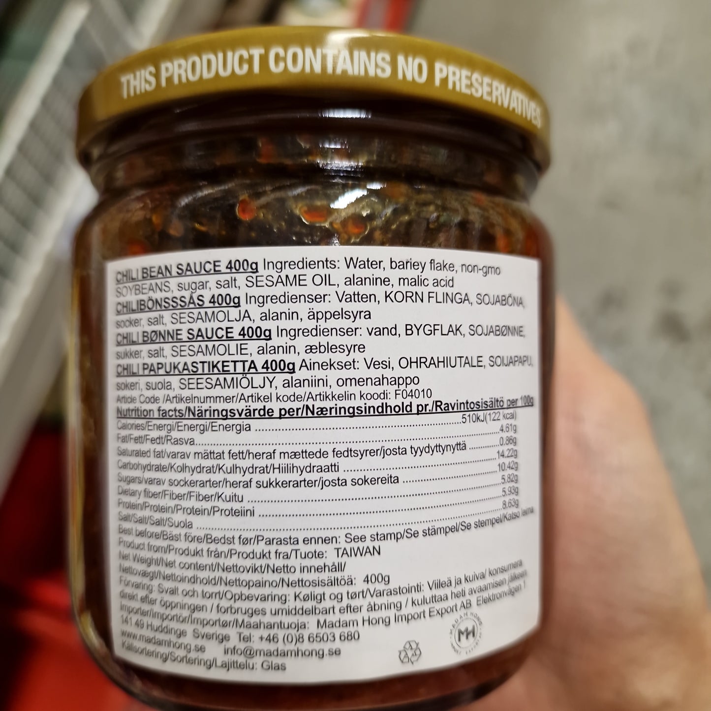 Kinesisk chilibönpasta 400g, Fu Chi