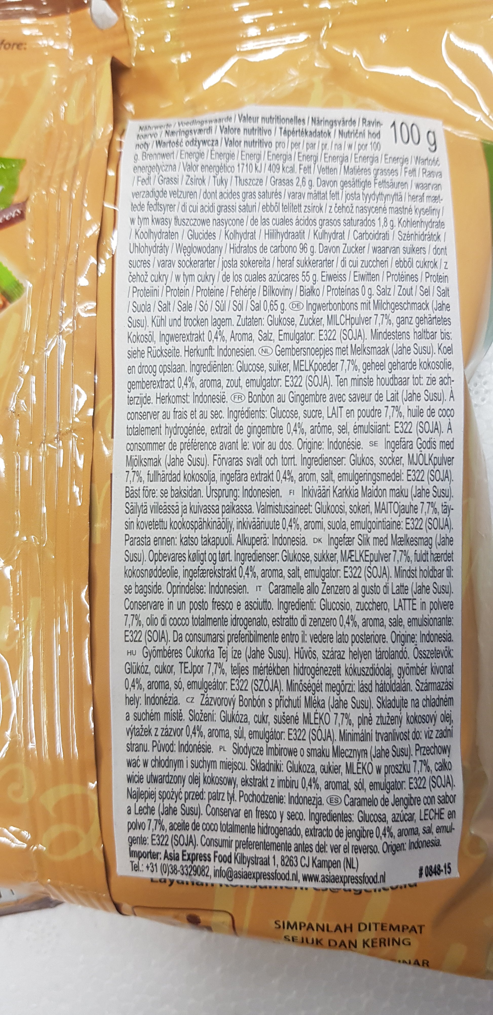 Ingefära godis mjölk 125g, Gingerbon