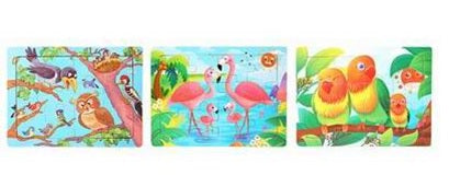 PUSSEL TRÄ FÅGLAR 12 BITAR