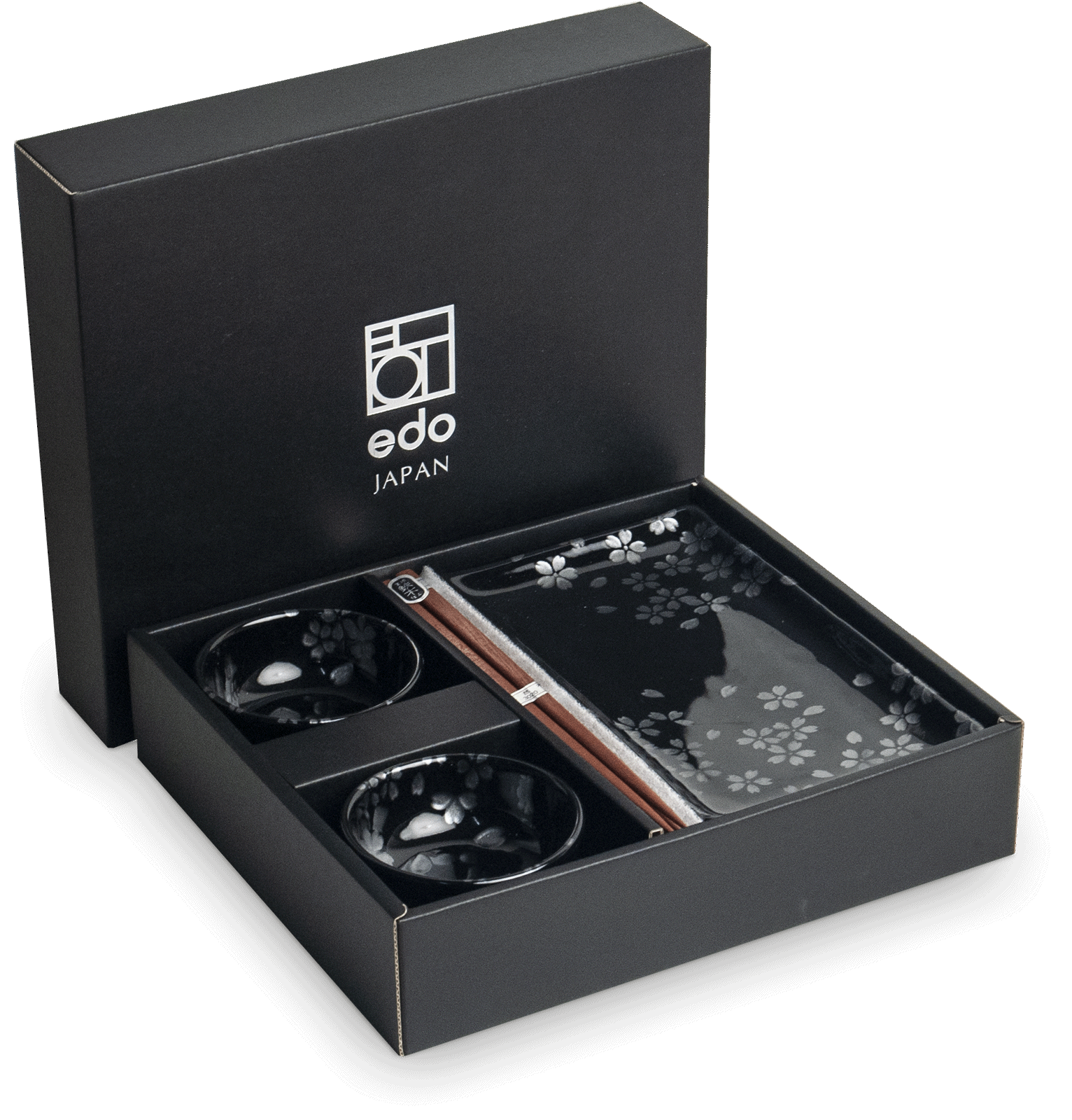 Japansk Sushiset Svart 3-delar