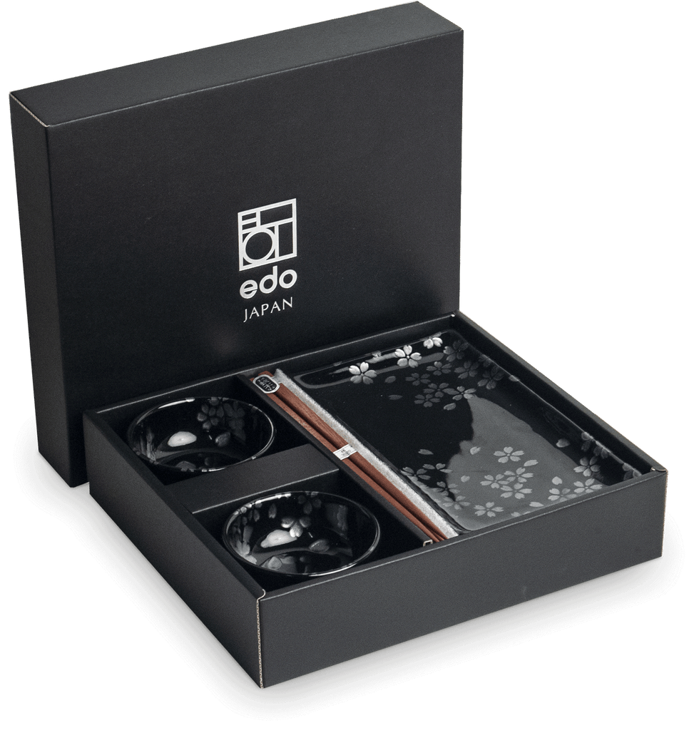 Japansk Sushiset Svart 3-delar