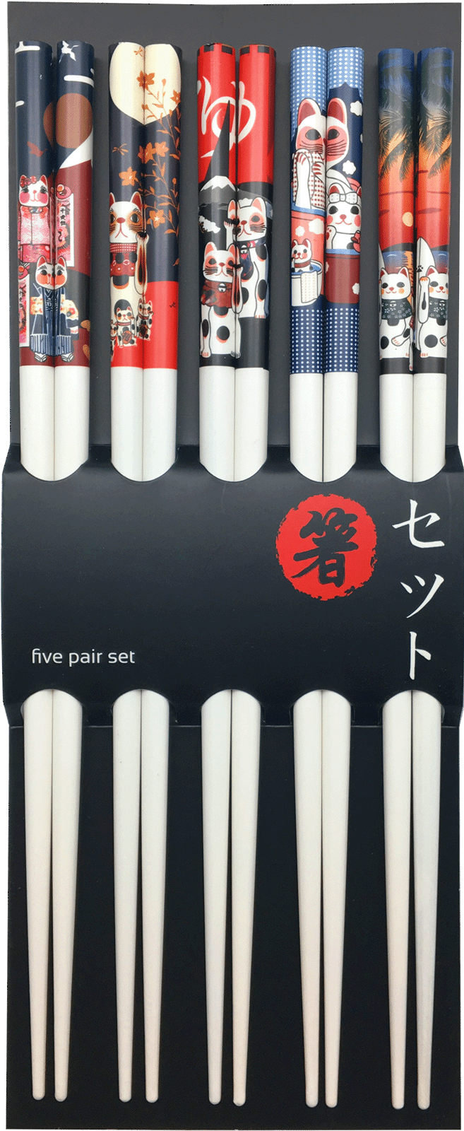 Japanska pinnar Neko katt 5-pack
