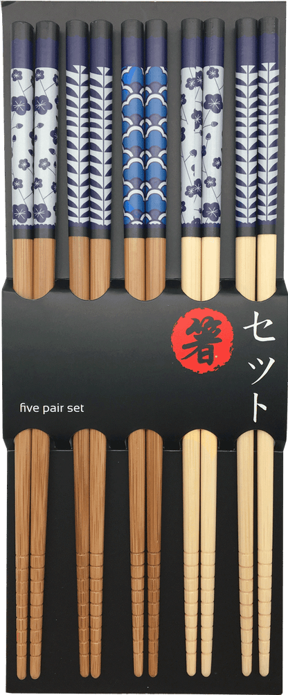 Japanska pinnar blåvit 5-pack