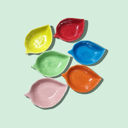 Blad Såsskål Färgade