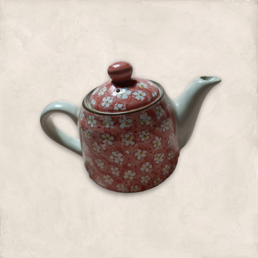 Röd/Vit Mönstrad Tekanna