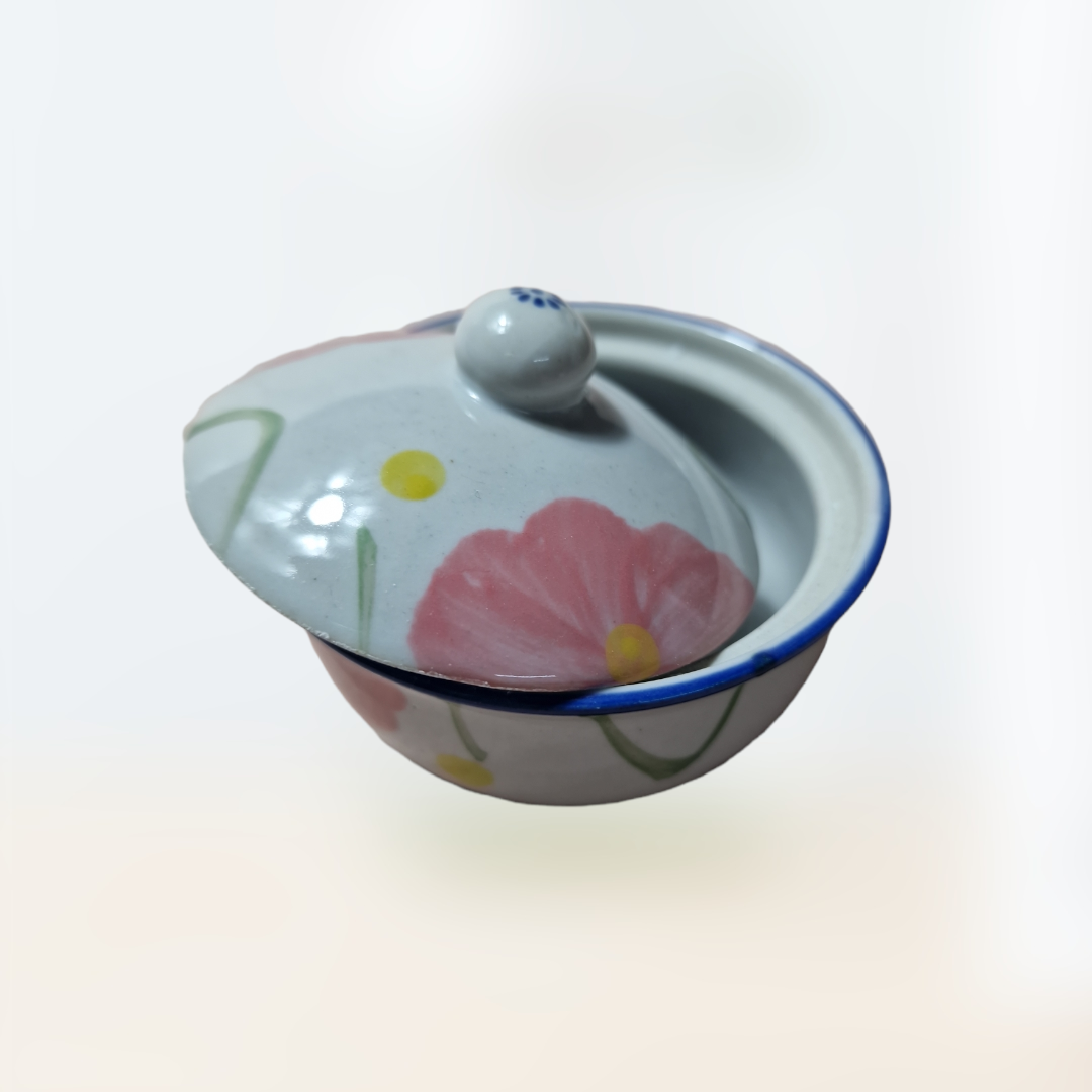 Liten Porslin Behållare Blommor