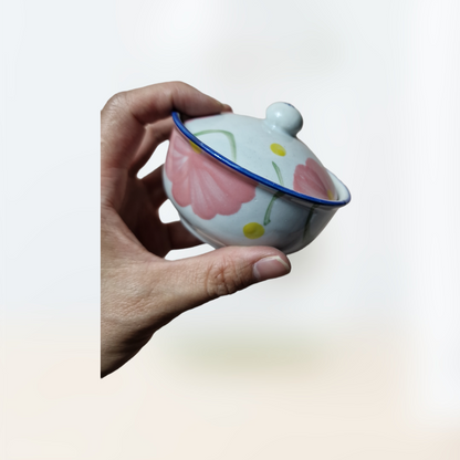 Liten Porslin Behållare Blommor