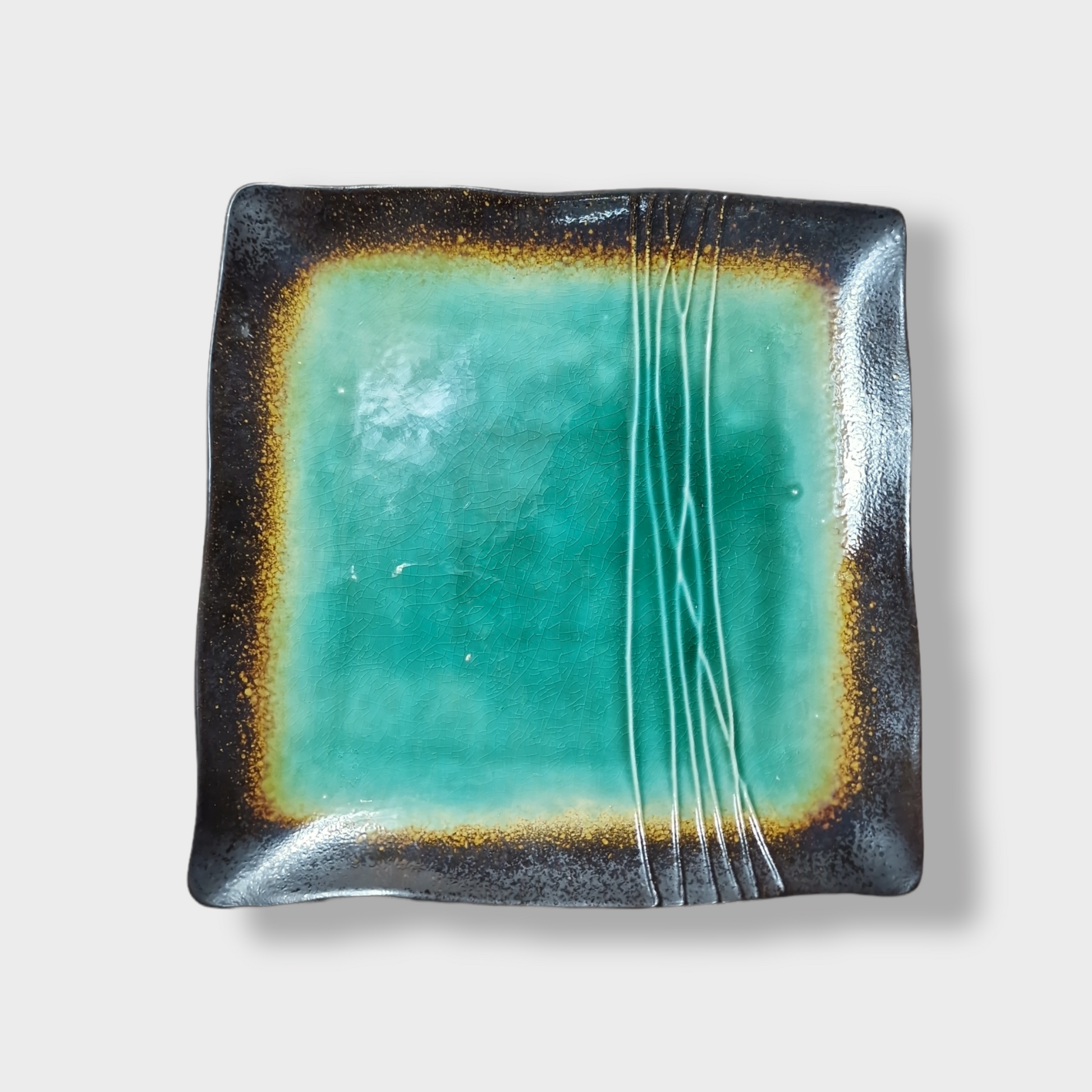 Grön/Brun Mönstrad Tallrik