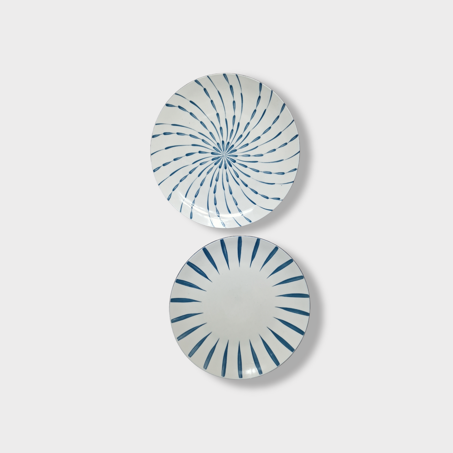 Blå/Vit Mönstrad Tallrik