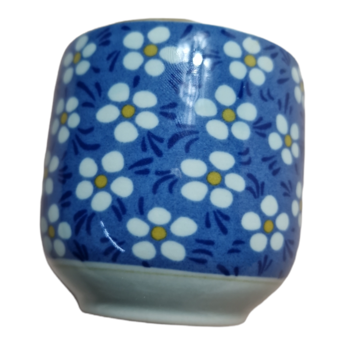 Liten Blå/Vit Blommig Kopp