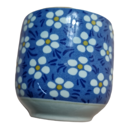Liten Blå/Vit Blommig Kopp