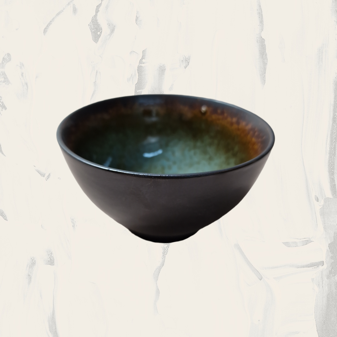 Brun/Grön Mönstrad Skål