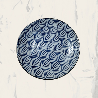 Blå Mönstrad Assiett