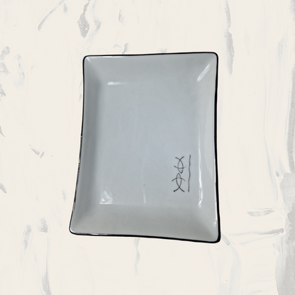 Liten Tallrik Vit Kinesisk Tecken