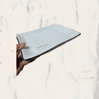 Liten Tallrik Vit Kinesisk Tecken