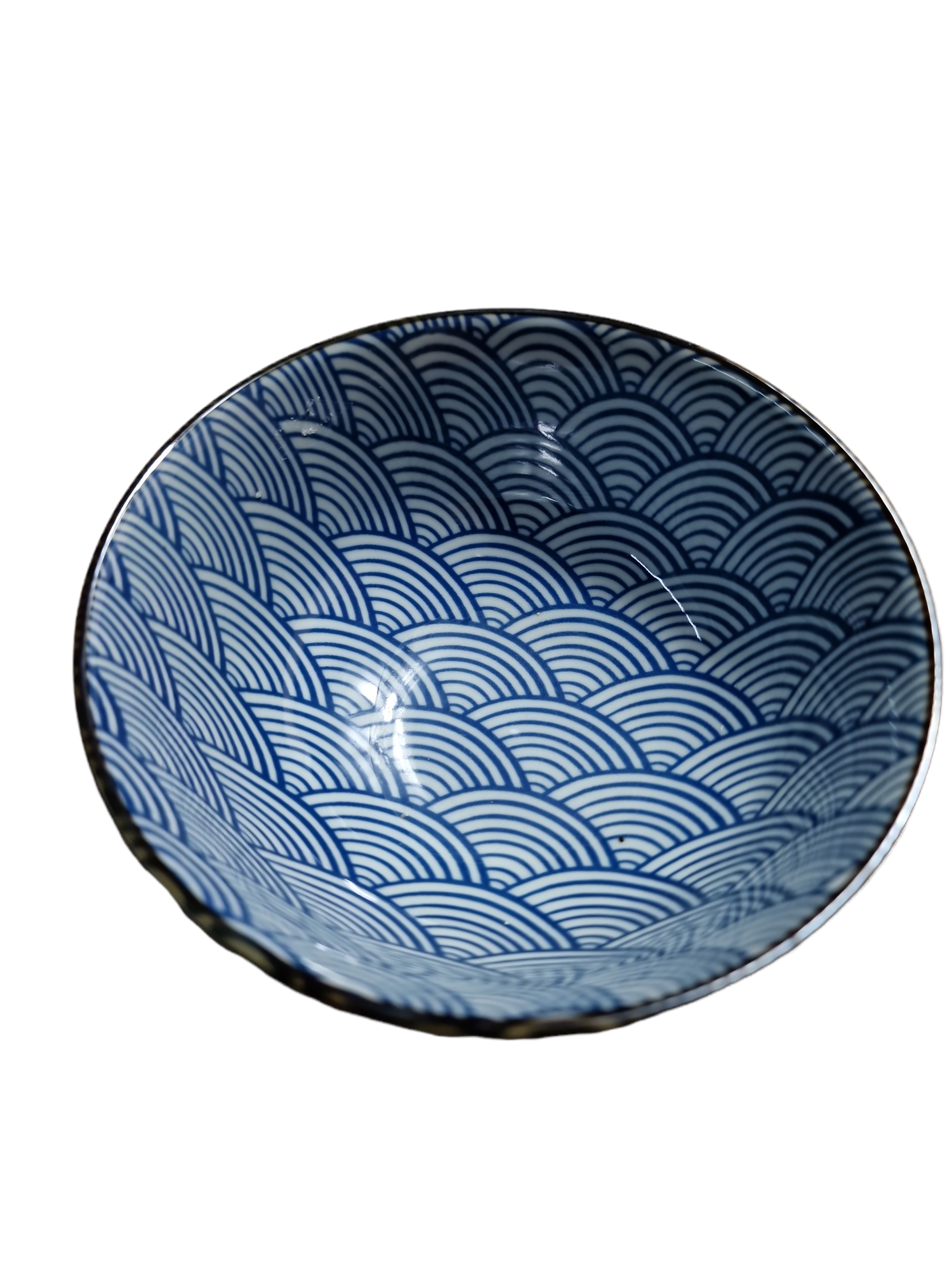 Blå/Vit Liten Mönstrad Skål