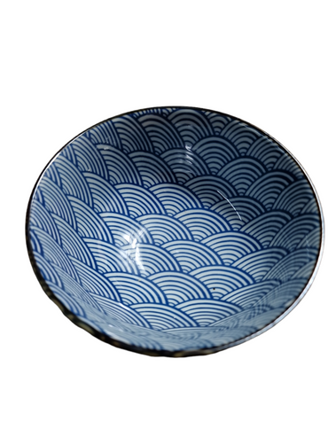 Blå/Vit Liten Mönstrad Skål