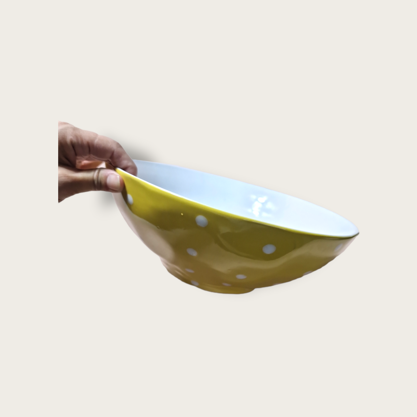 Gul Serveringsskål Prickig