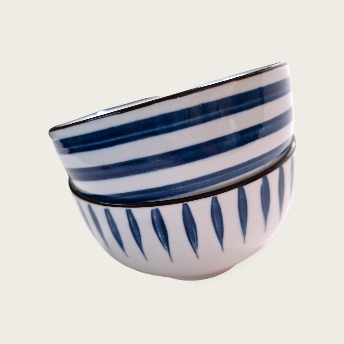 Blå Mönstrade Risskålar