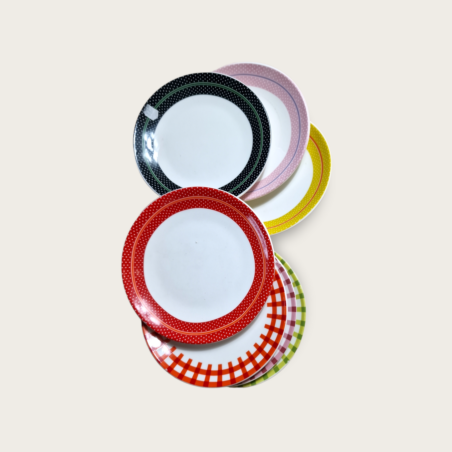 Färgglada Mönstrade Små Fat