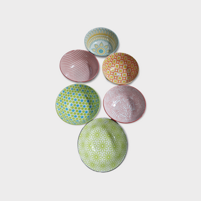 Färgglada Mönstrade Risskålar