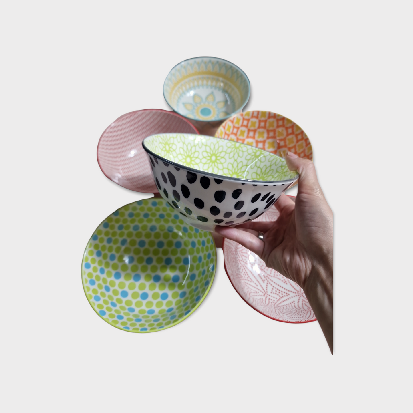 Färgglada Mönstrade Risskålar