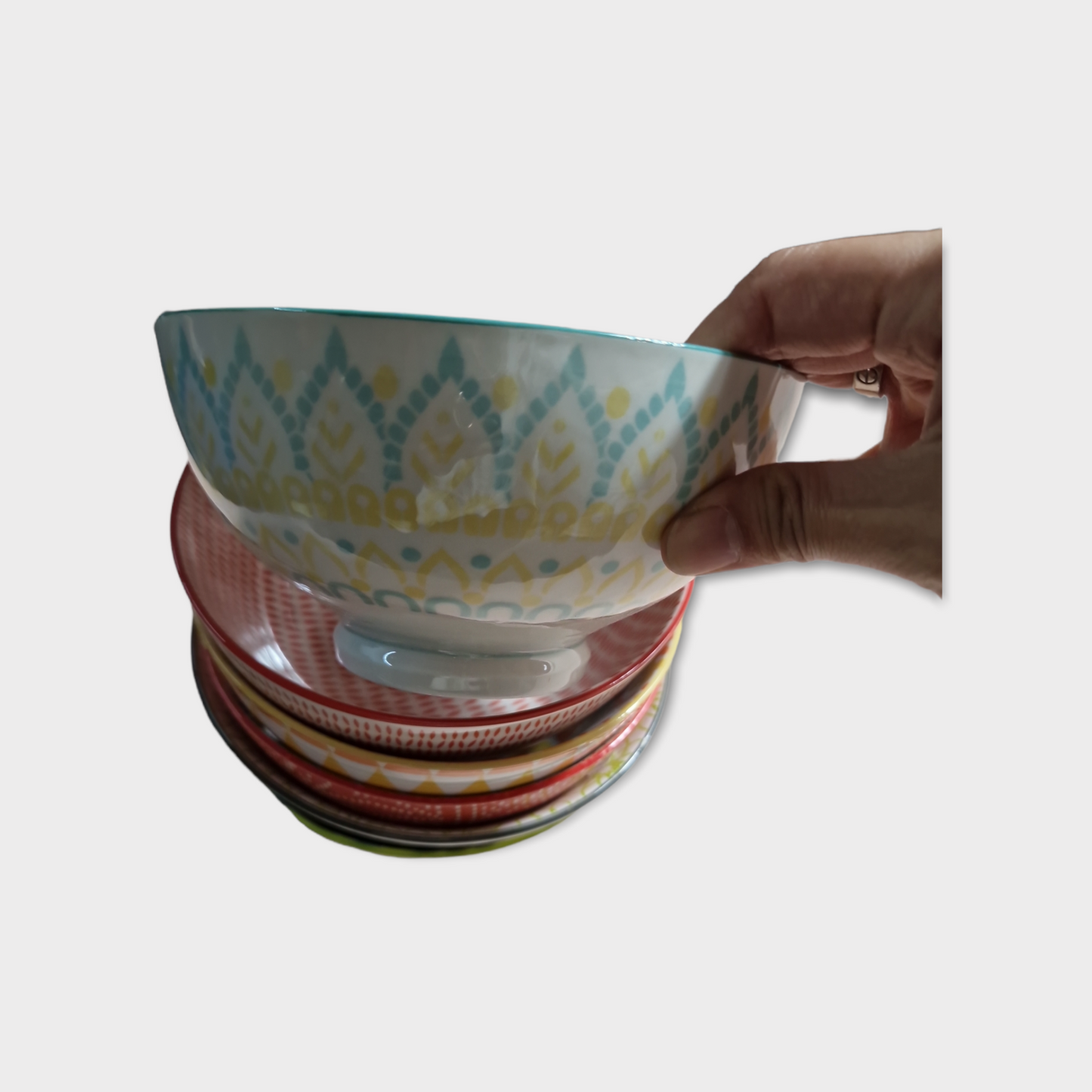 Färgglada Mönstrade Risskålar