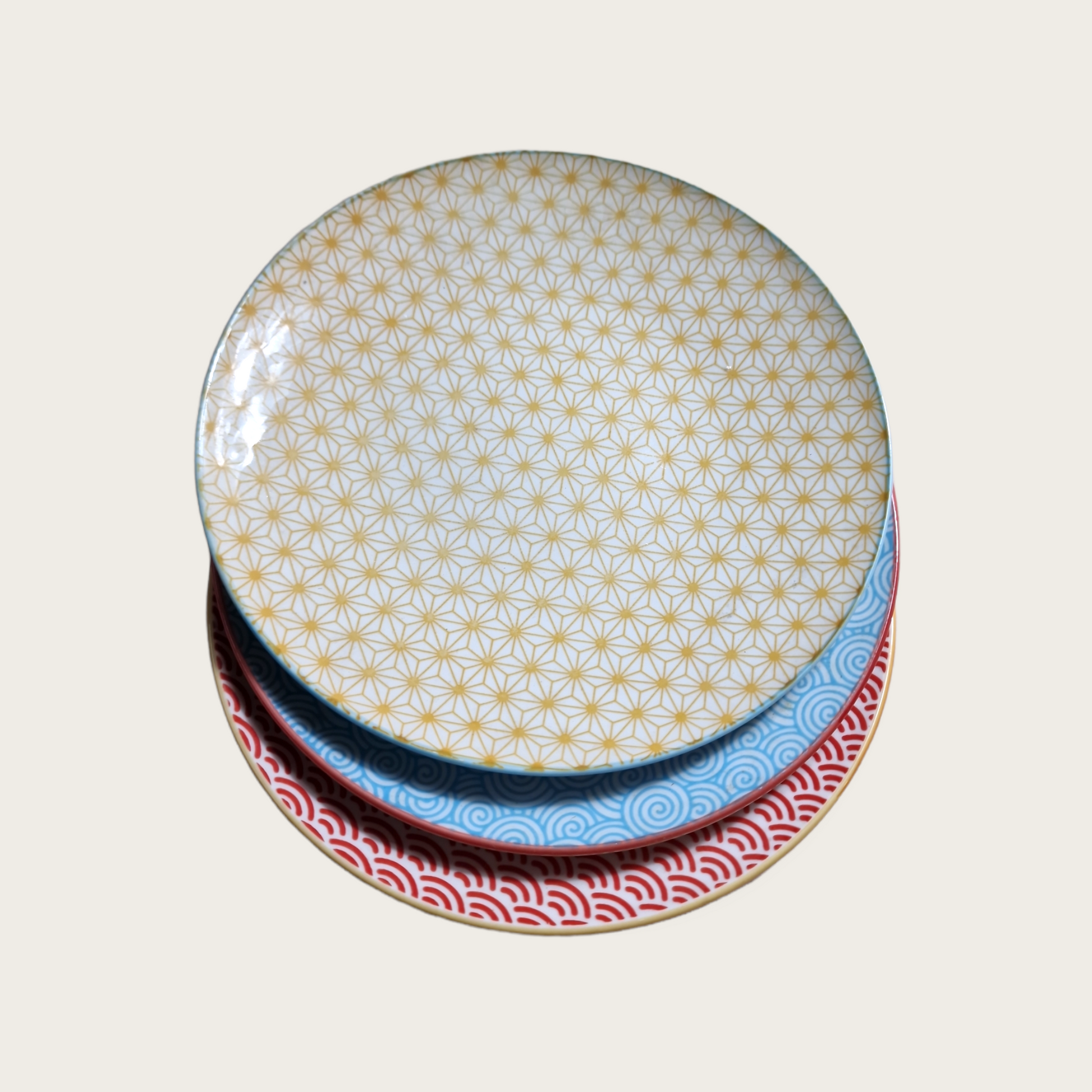 Färgglada Mönstrade Assietter