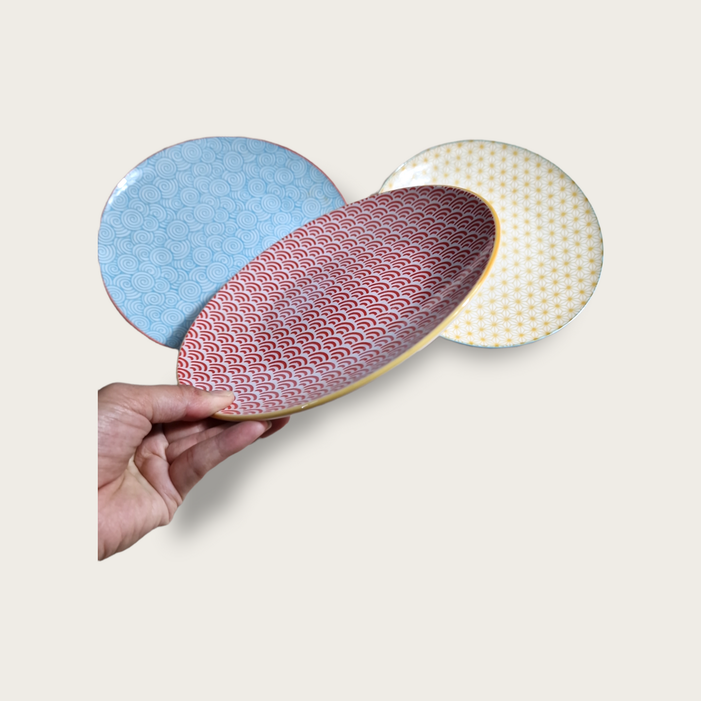 Färgglada Mönstrade Assietter