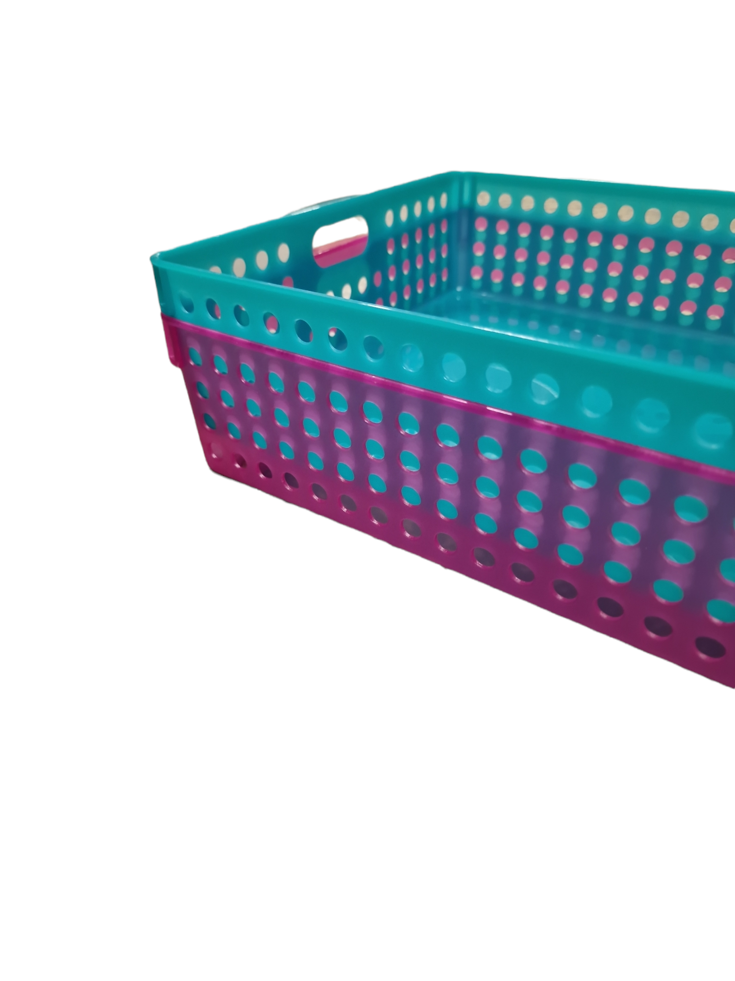 Blå eller Rosa Plast Korg