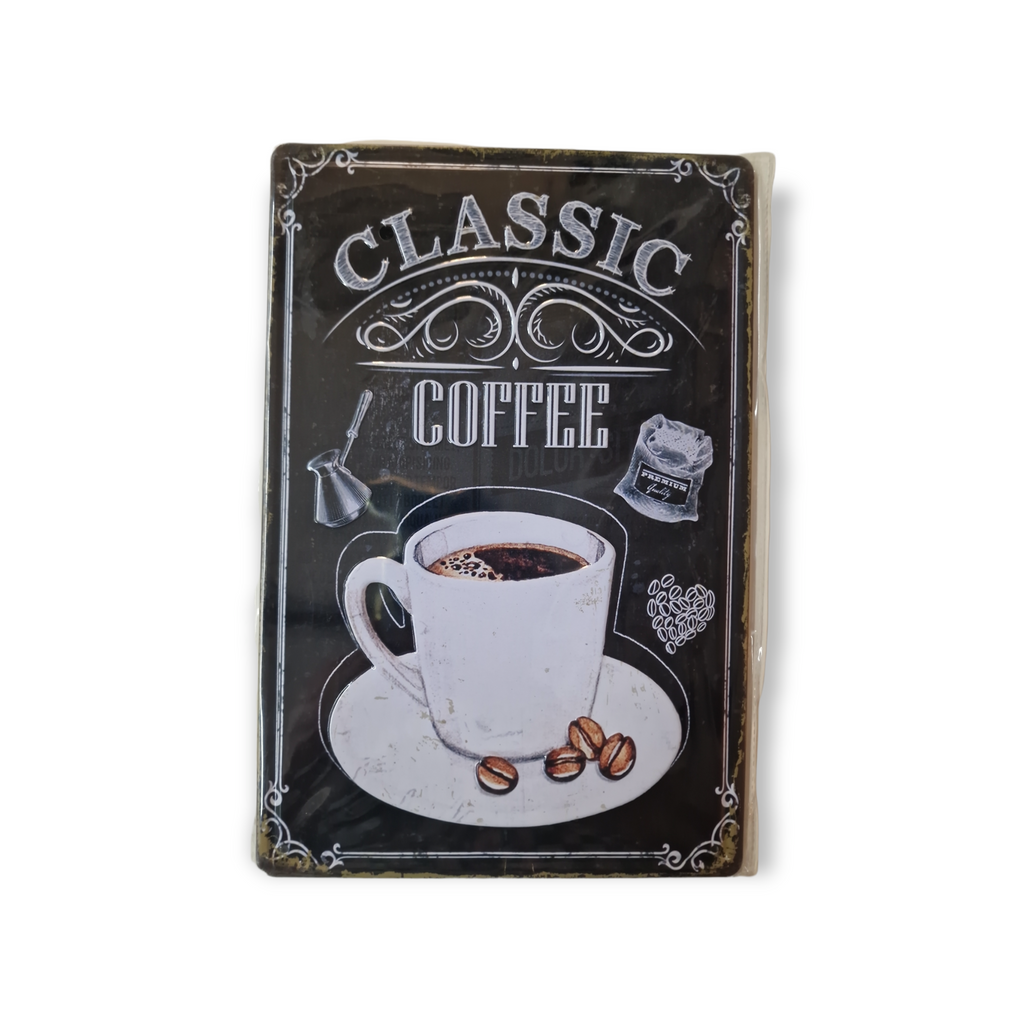 plåtskylt menu klassisk kaffe