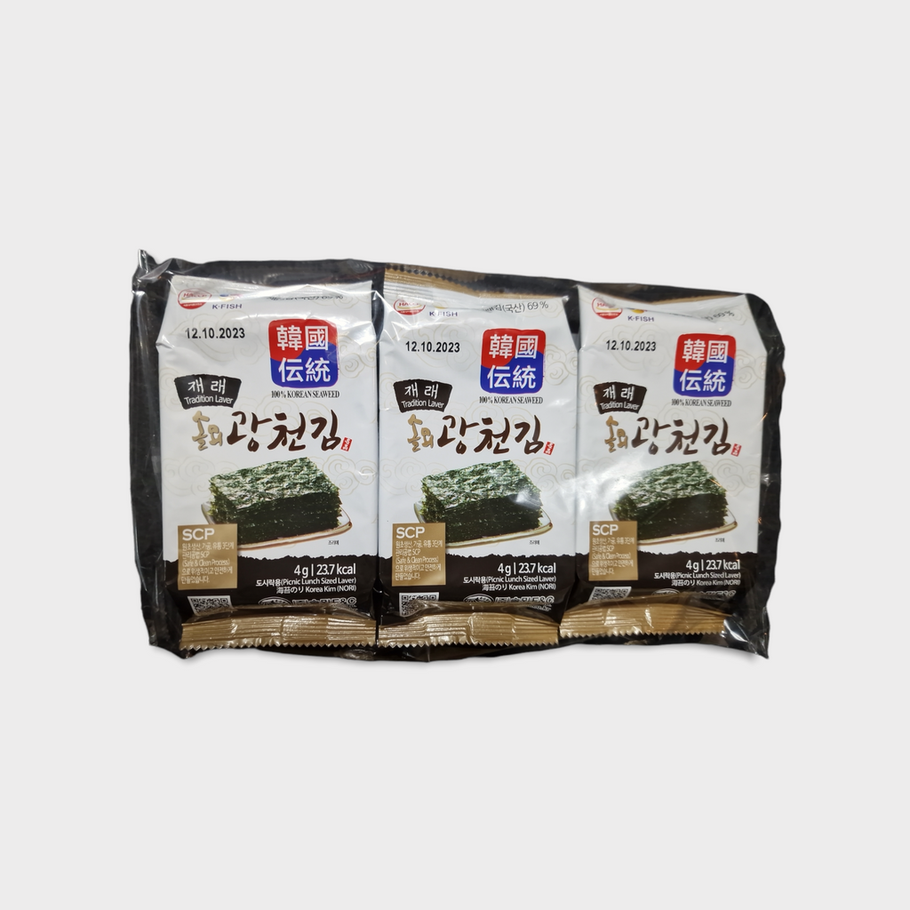 Koreansk Sjögräs Snacks Orginal 4gx3-pack, K.Fish