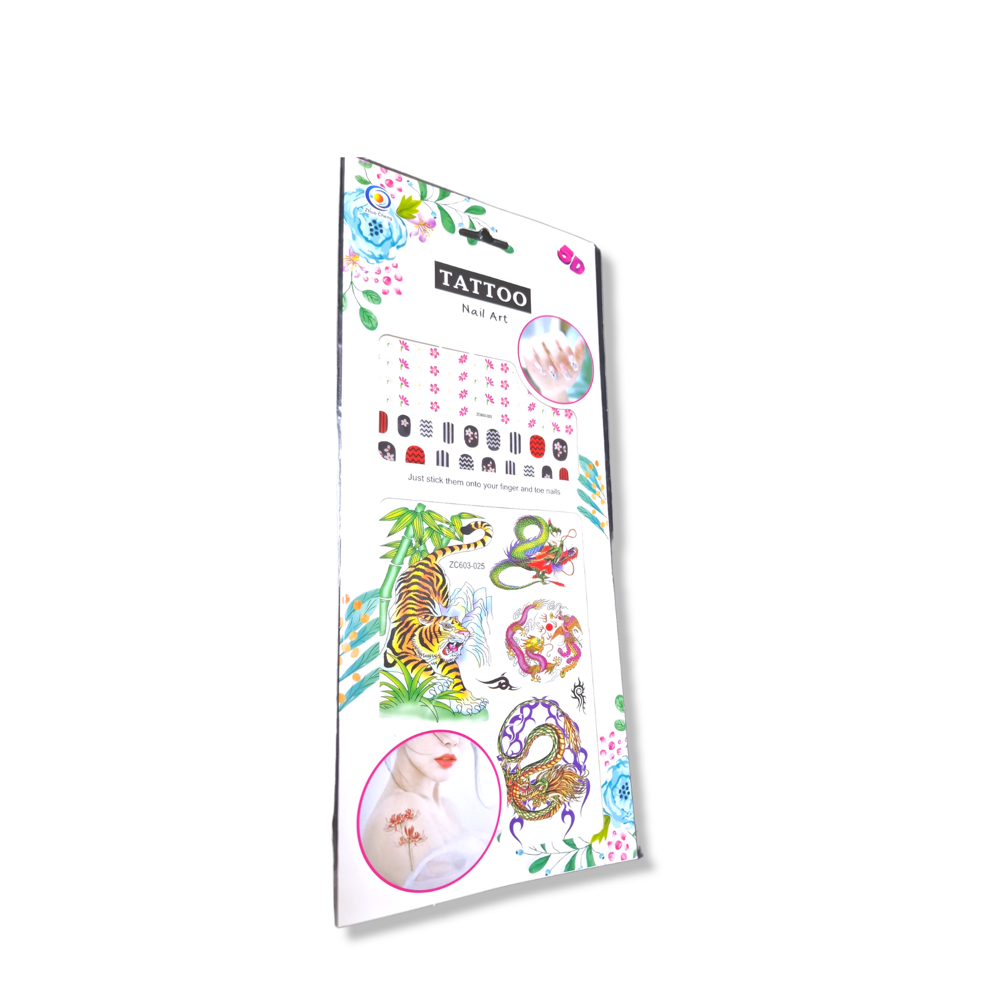 tatuerings ark med nageldekoration