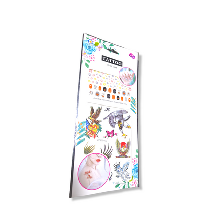 tatuerings ark med nageldekoration