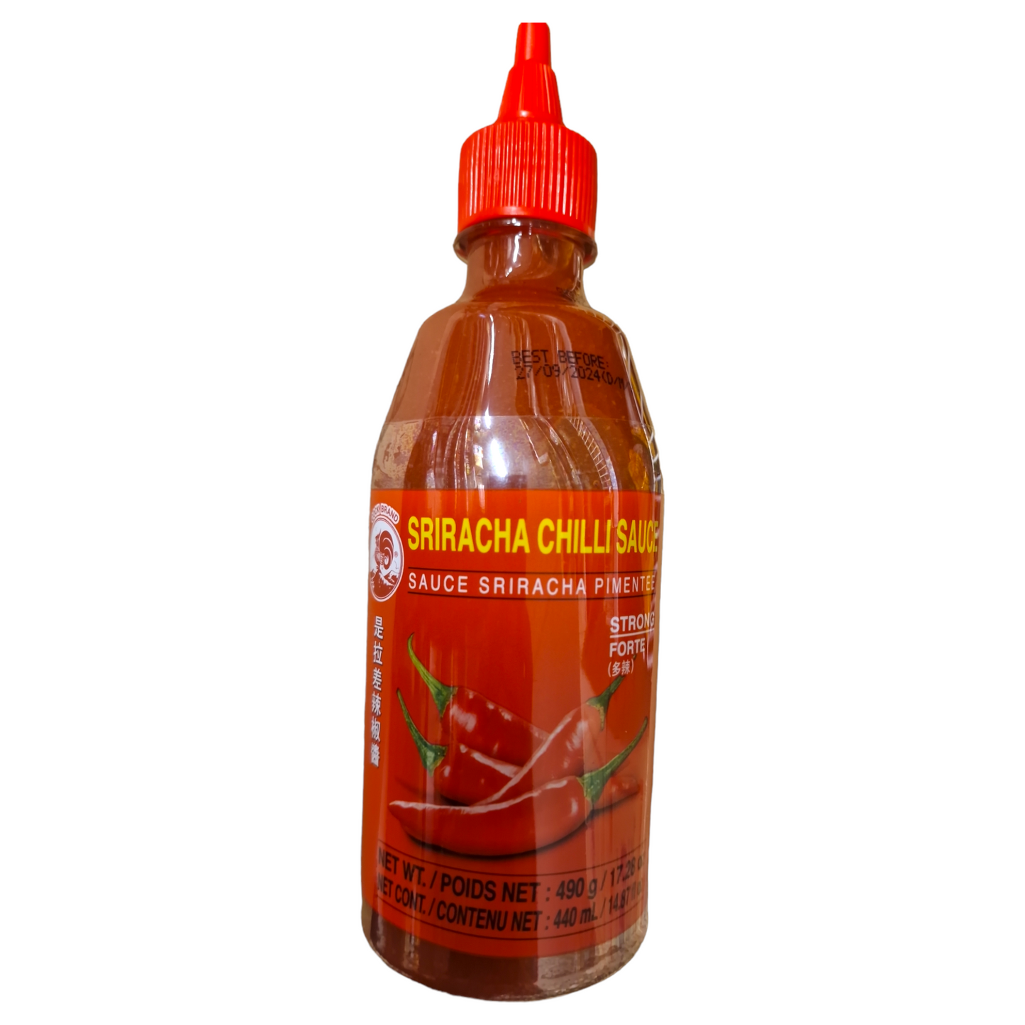 Sriracha chillisås stark 490g, Cock Brand