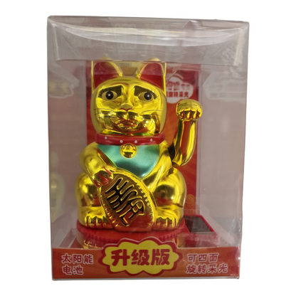 Lyckokatt Guld 7,4cm Solcellsbatterier